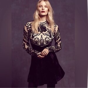 Free People Ginger Meadow Dress in Black/Tea, Size 4